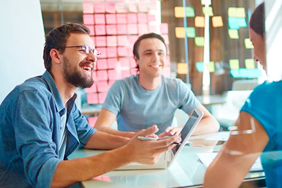 People working around an office table