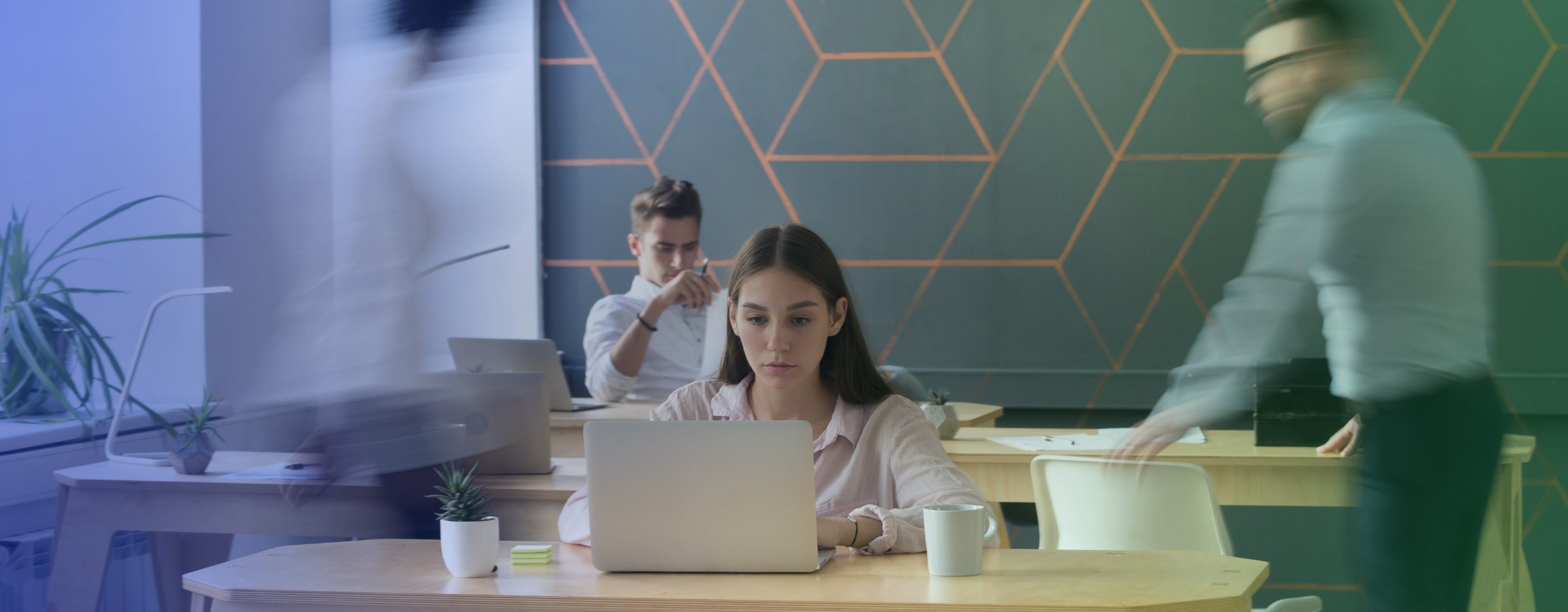 Employees working in an office