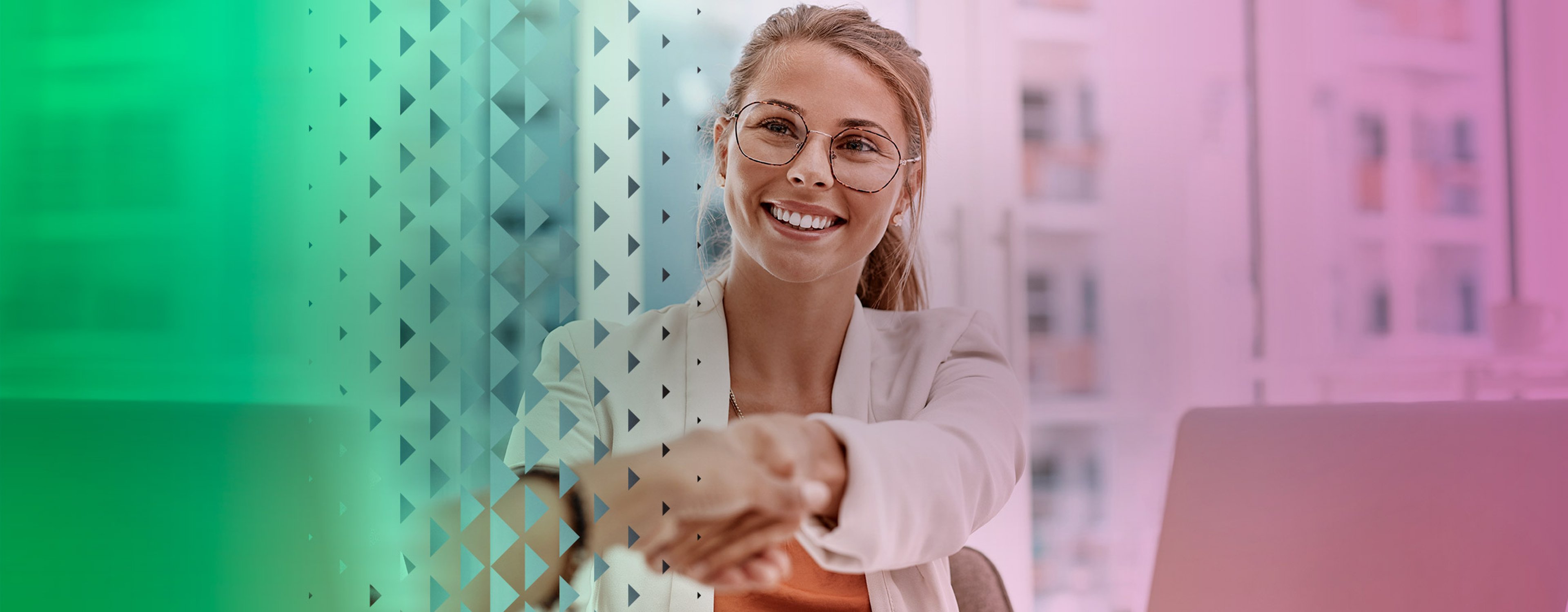 Woman shaking hands