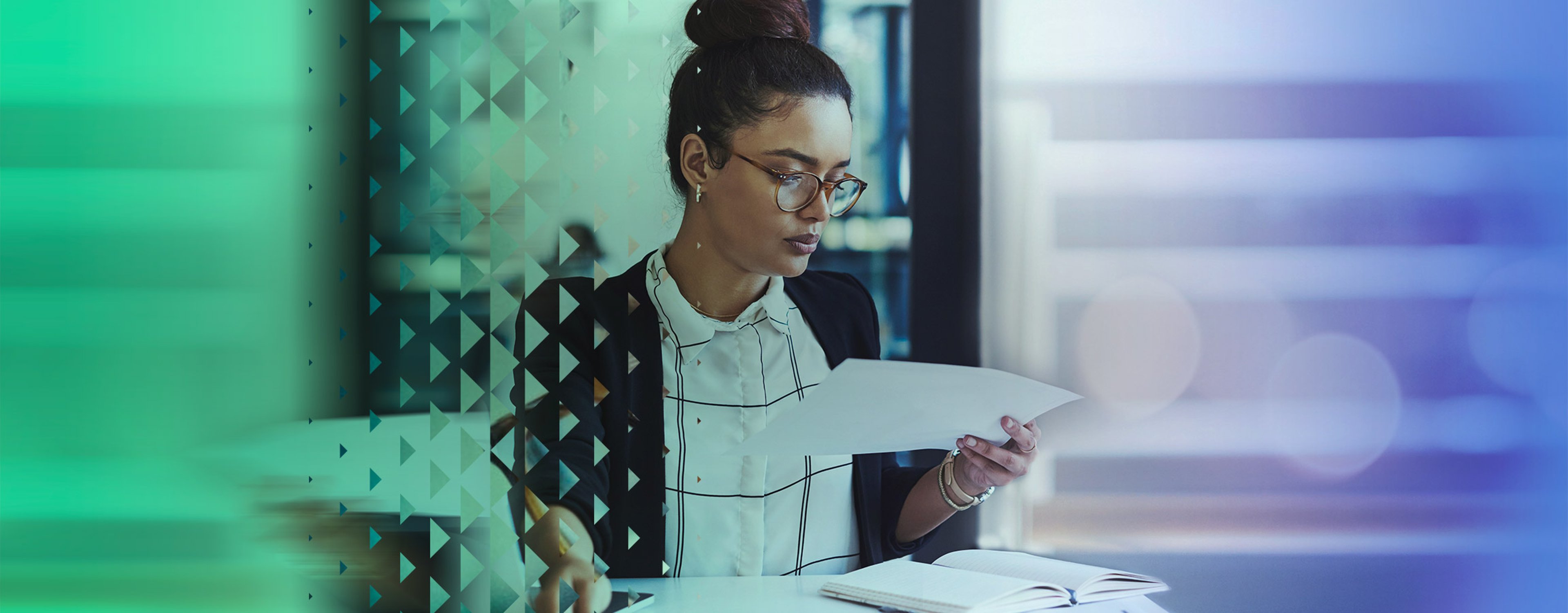 Woman working at a desk