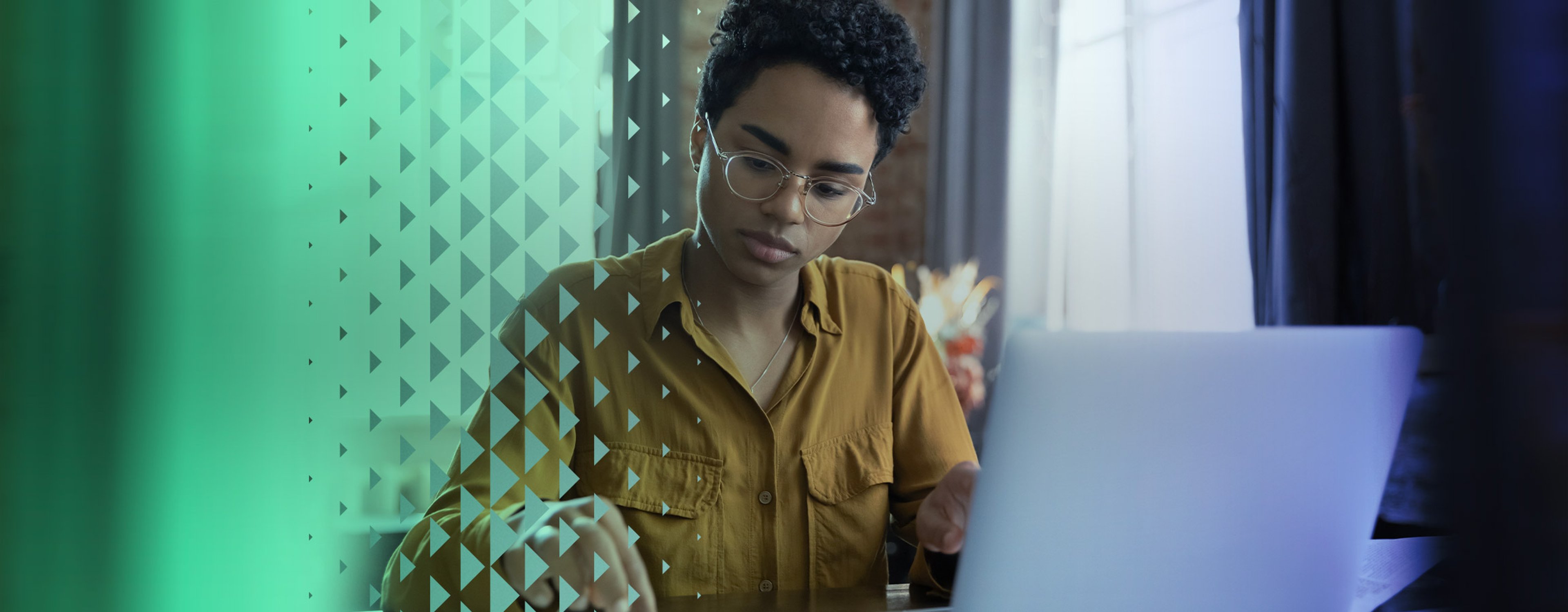 Woman working on a laptop